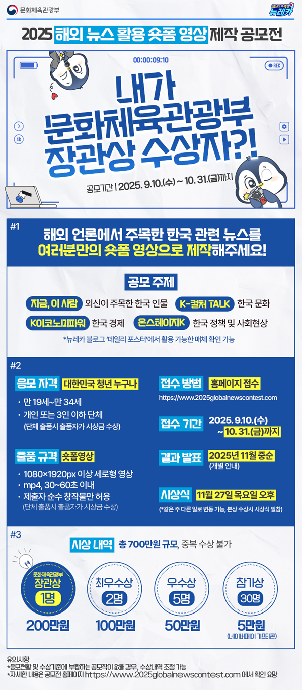 2025 해외 뉴스 활용 숏폼 영상 제작 공모전